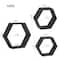 NEX™ Black Wall-Mounted Hexagon Floating Shelves Set